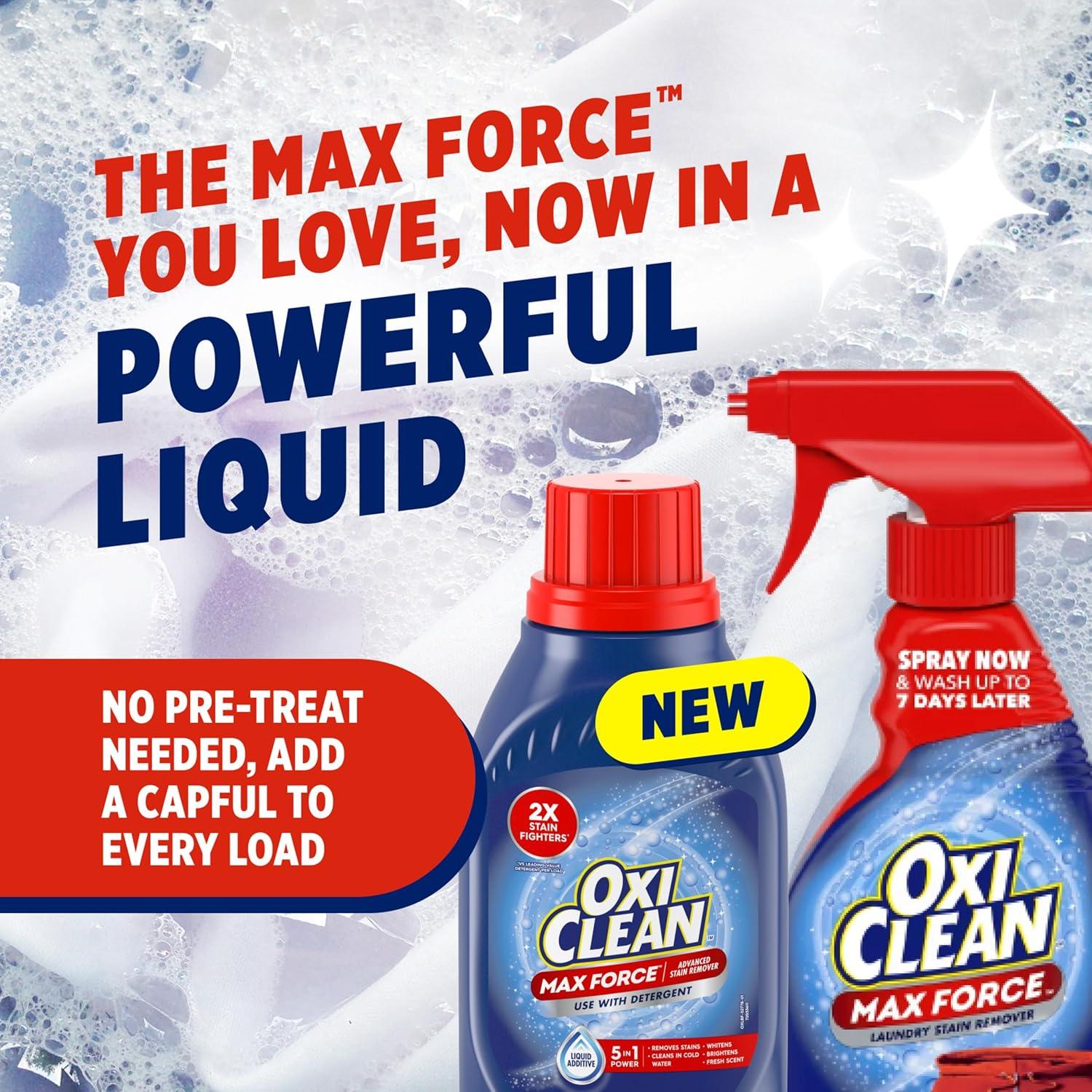 image:imageOxiClean Max Force Advanced Stain Remover Liquid ColorSafe BleachFree Kids and Baby Essential Use with Detergent to Remove Messy Stains like Berries Juice Mud Grass 45 Fl Oz