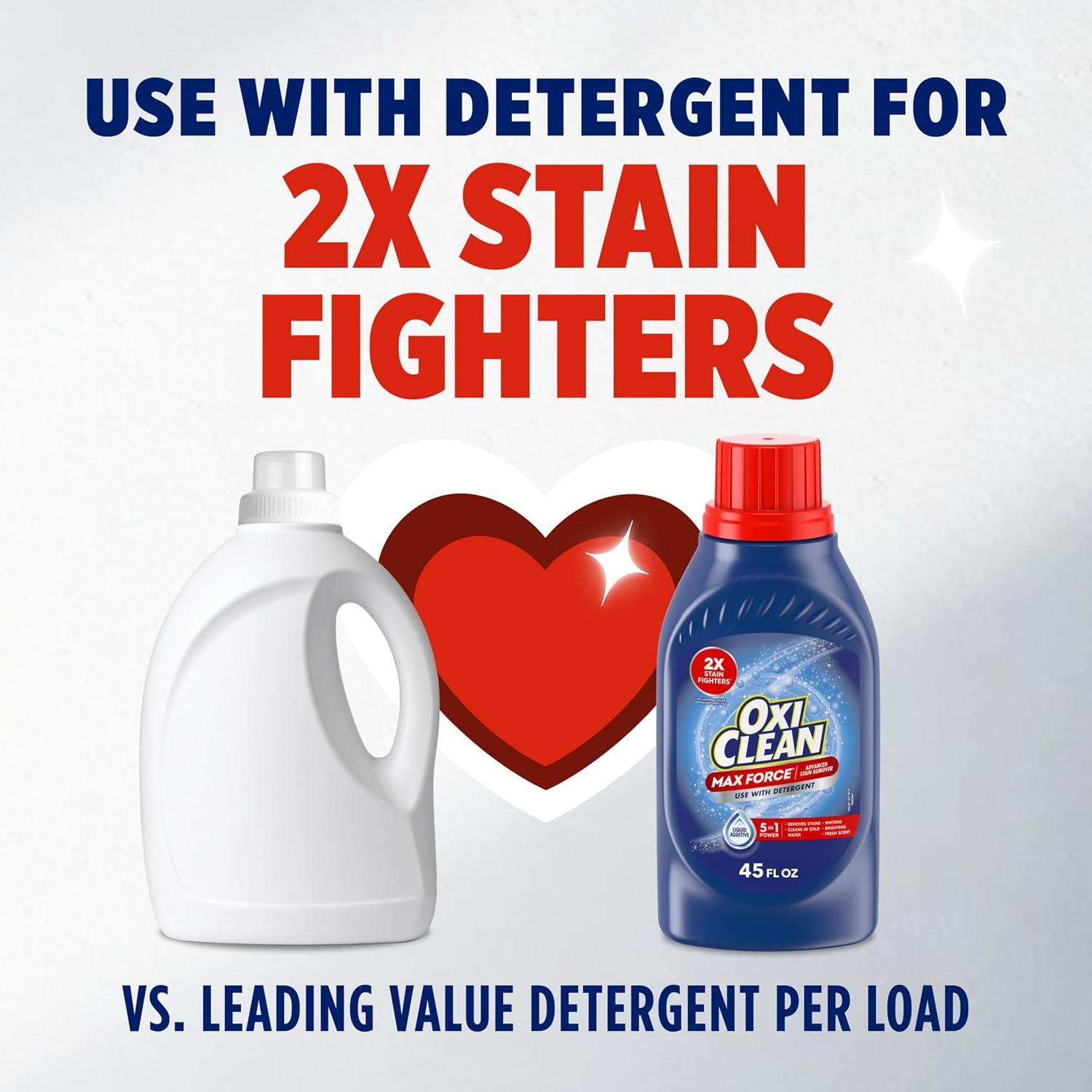 image:imageOxiClean Max Force Advanced Stain Remover Liquid ColorSafe BleachFree Kids and Baby Essential Use with Detergent to Remove Messy Stains like Berries Juice Mud Grass 45 Fl Oz