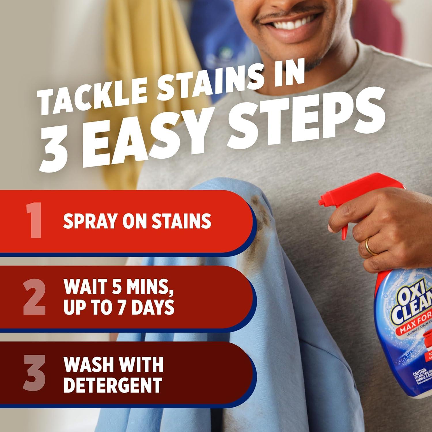 image:imageOxiClean Max Force Laundry Stain Remover Spray Newborn amp Baby Essentials Stain Treater 12 fl oz 3Pack48 Fl Oz Pack of 1