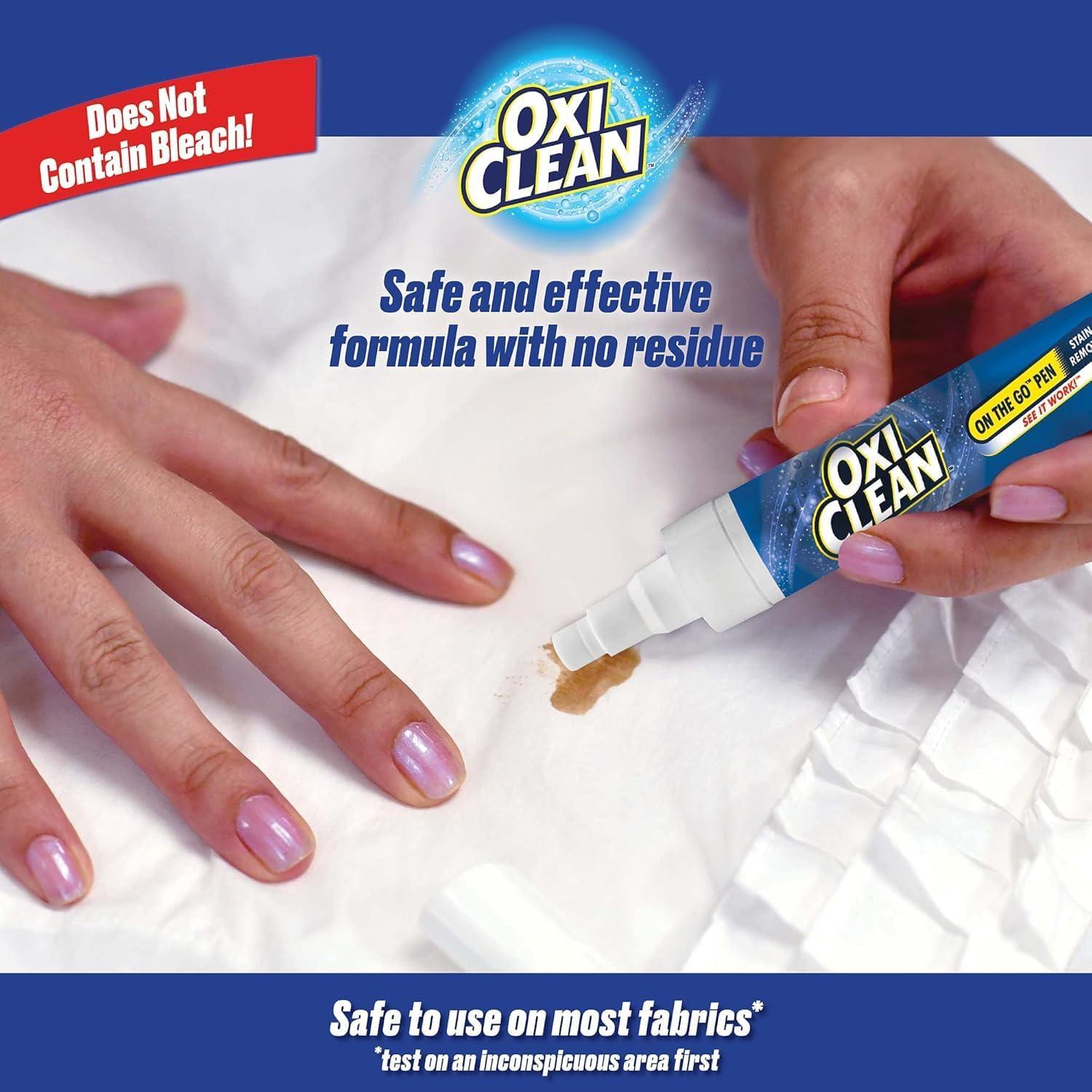 image:imageOxiClean On The Go Stain Remover Pen for Clothes Portable Instant Travel Size Stick Safe Cloth Stain Remover for Makeup Food and Drink Stain Pen for Clothes Pack of 3073 Fl Oz Pack of 3