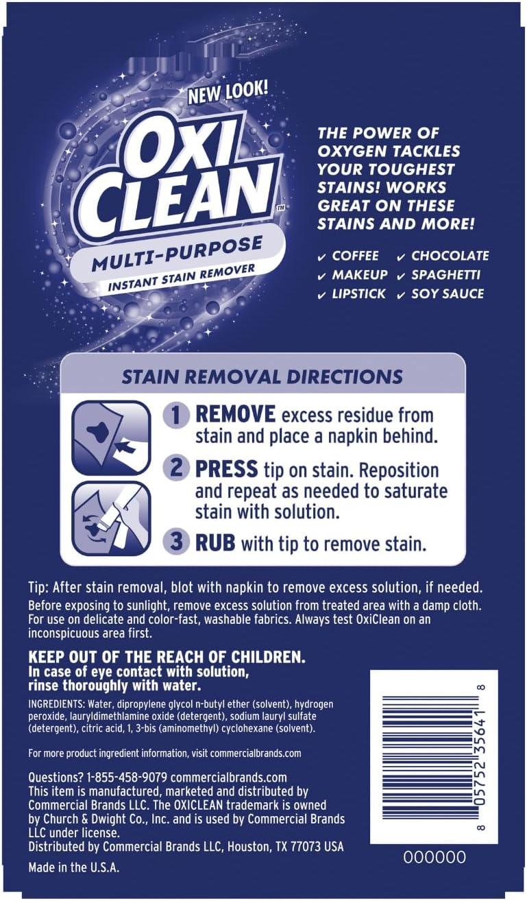 image:imageOxiClean On The Go Stain Remover Pen for Clothes Portable Instant Travel Size Stick Safe Cloth Stain Remover for Makeup Food and Drink Stain Pen for Clothes Pack of 3073 Fl Oz Pack of 3