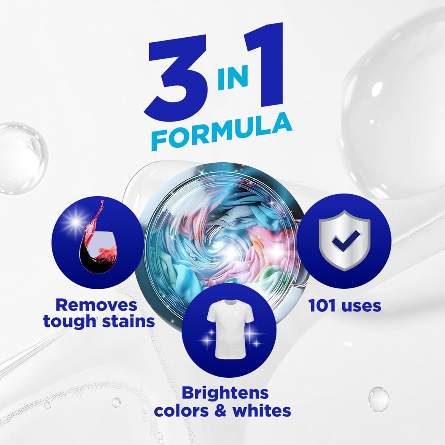 image:imageOxiClean Triple Action Versatile Stain Remover Powder Use with Detergent Removes Tough Stains like Grease Blood and Grass Brightens Colors and Whites Chlorine Free 65 lbs64 Ounce Pack of 1