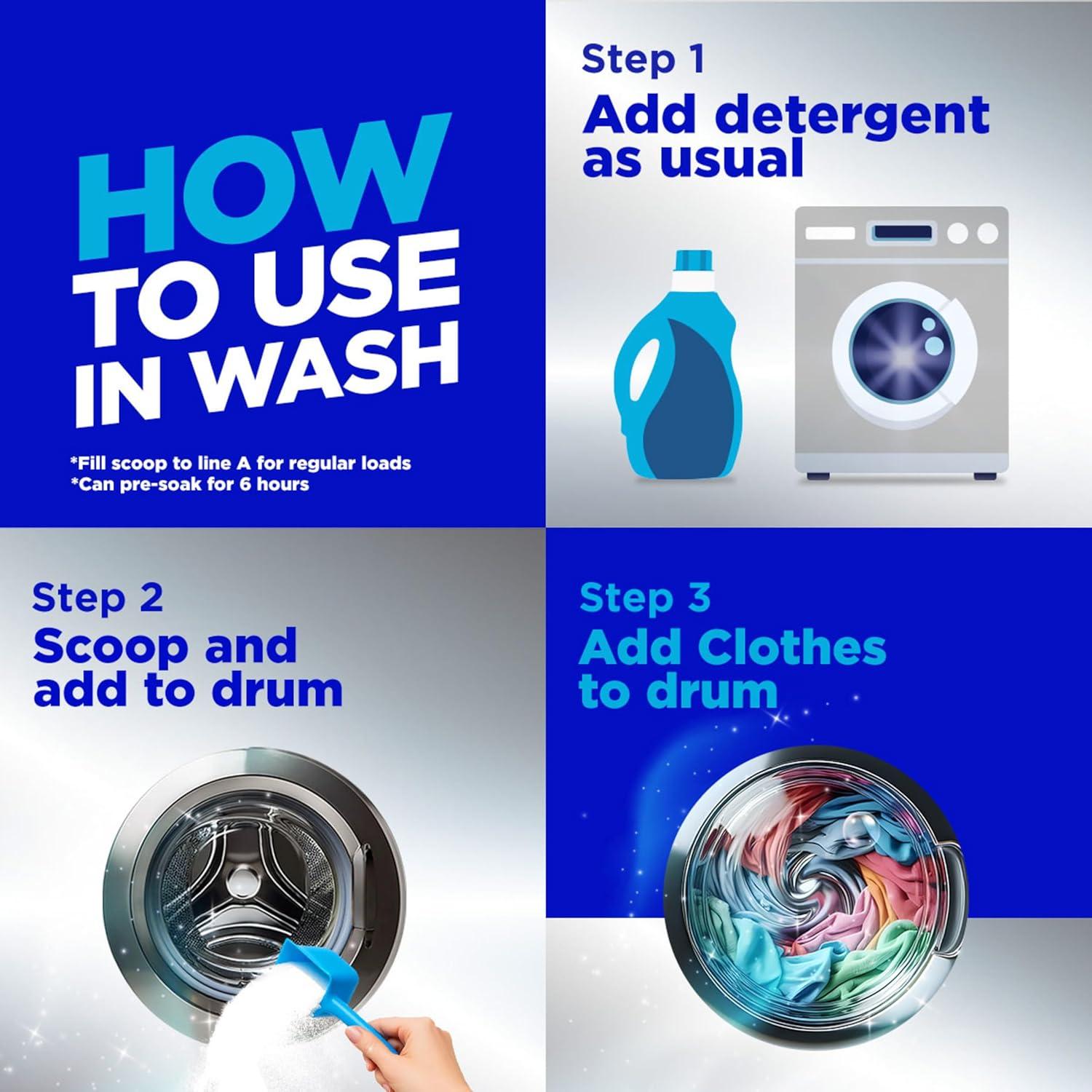 image:imageOxiClean Triple Action Versatile Stain Remover Powder Use with Detergent Removes Tough Stains like Grease Blood and Grass Brightens Colors and Whites Chlorine Free 65 lbs64 Ounce Pack of 1