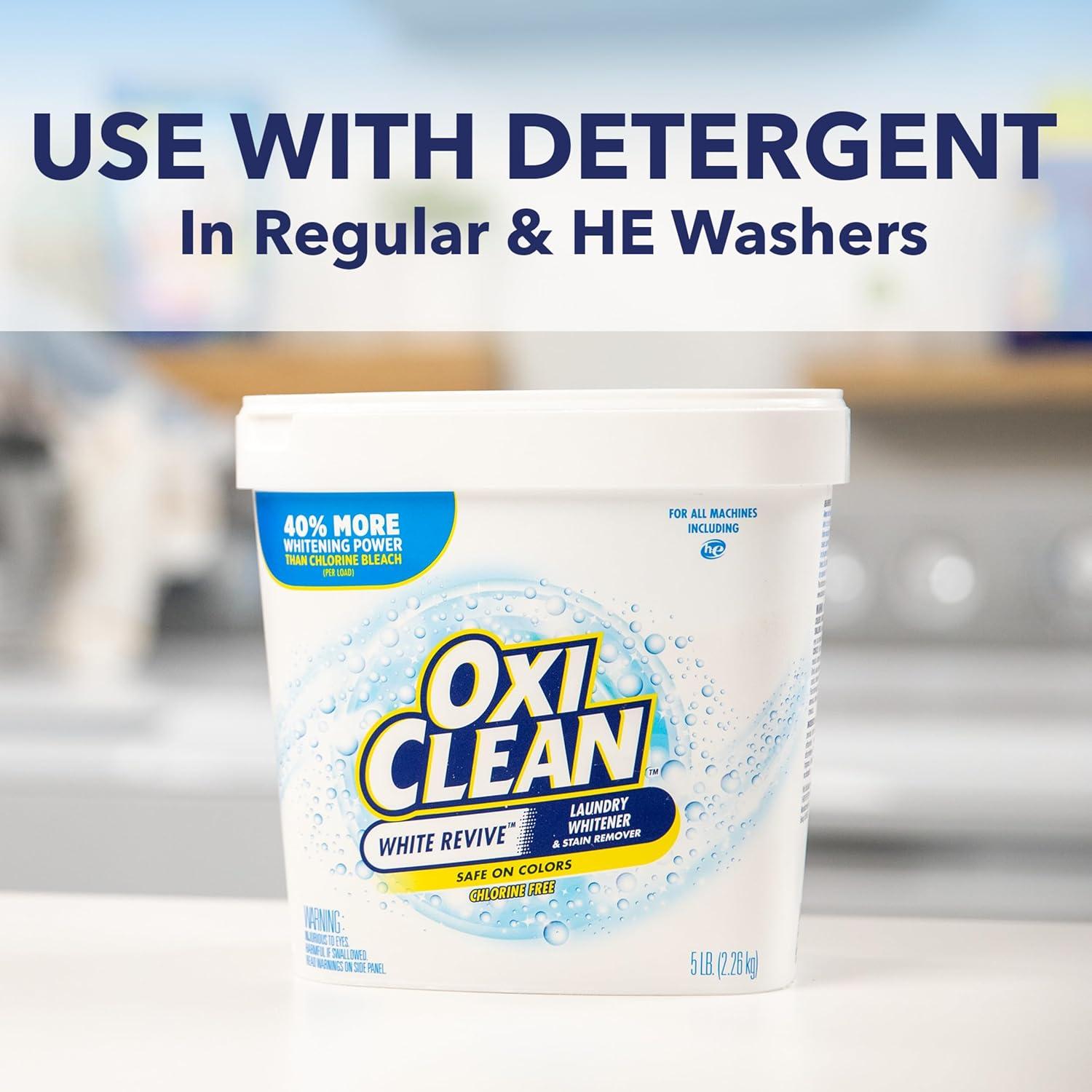 image:imageOxiClean White Revive Laundry Whitener and Stain Remover Powder Alternative to Bleach for Laundry 5 lb48 Ounce Pack of 1
