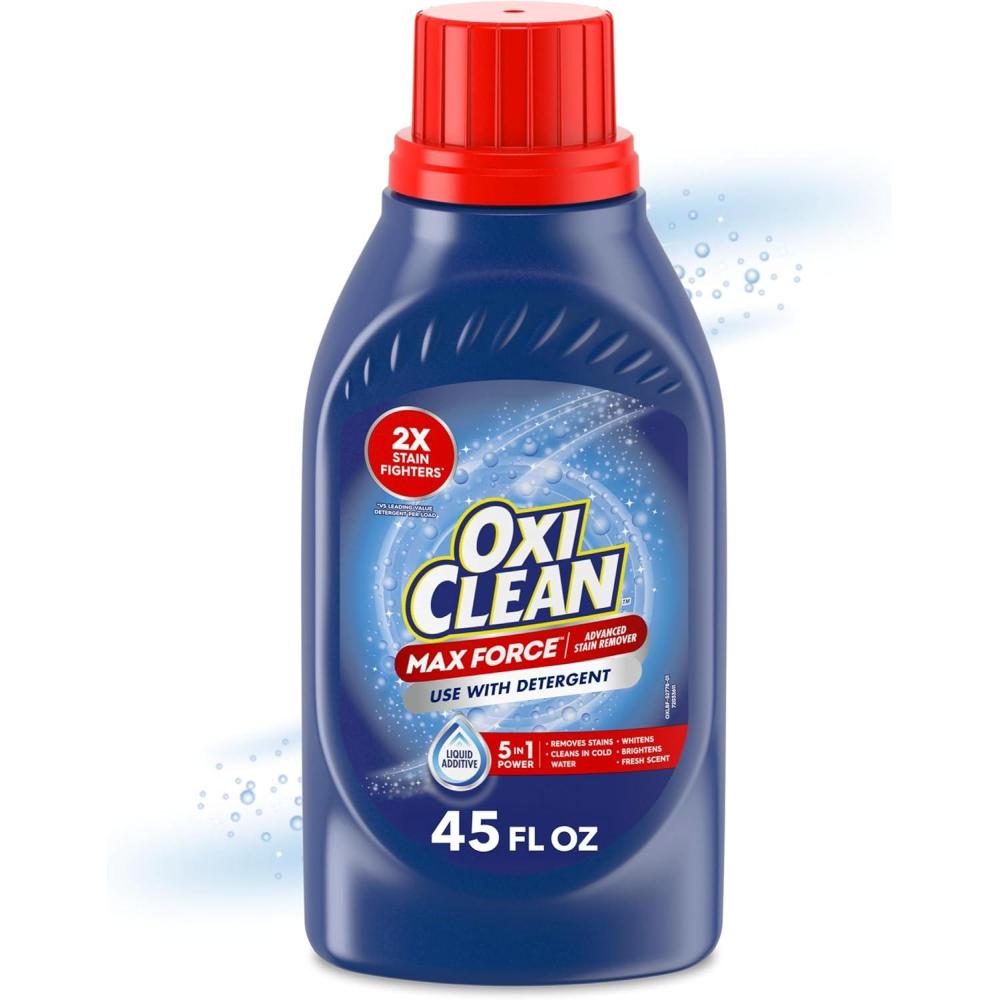 image:imageOxiClean Max Force Advanced Stain Remover Liquid ColorSafe BleachFree Kids and Baby Essential Use with Detergent to Remove Messy Stains like Berries Juice Mud Grass 45 Fl Oz