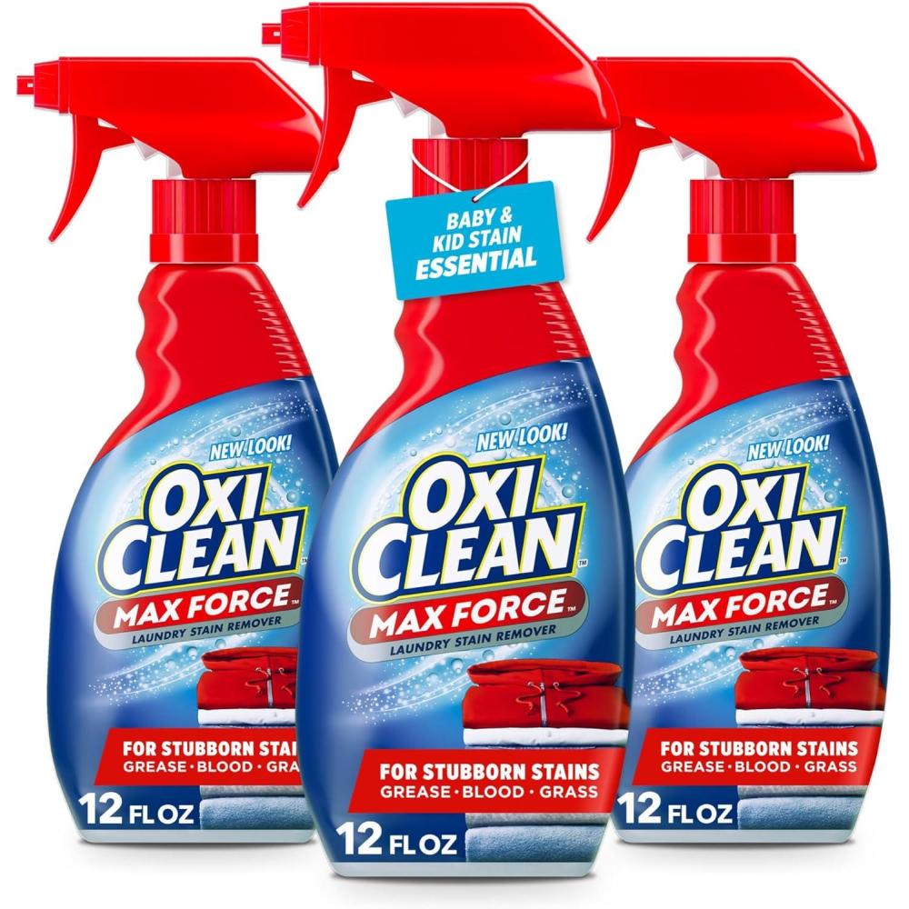 image:imageOxiClean Max Force Laundry Stain Remover Spray Newborn amp Baby Essentials Stain Treater 12 fl oz 3Pack12 Fl Oz Pack of 3