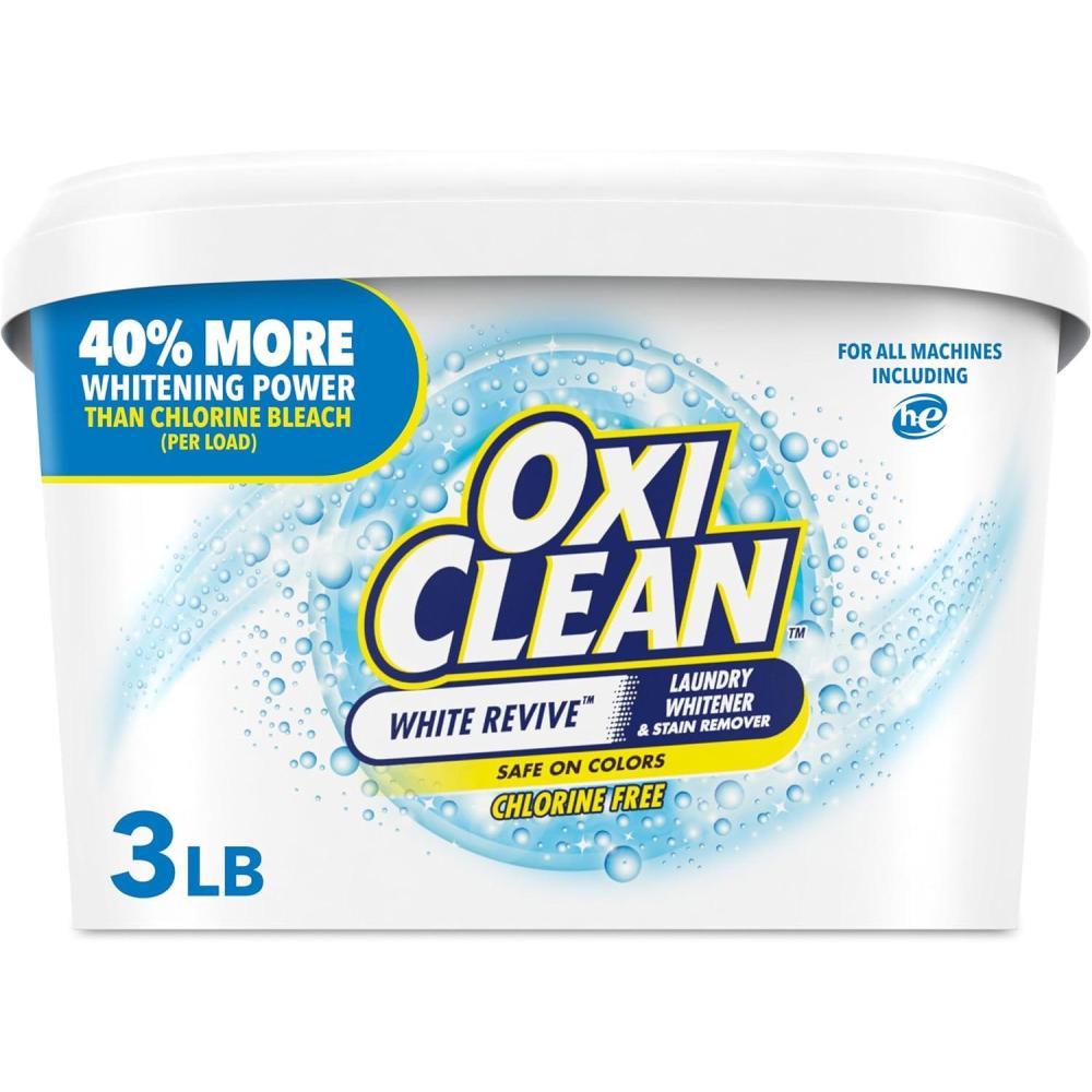 image:imageOxiClean White Revive Laundry Whitener and Stain Remover Powder Alternative to Bleach for Laundry 5 lb48 Ounce Pack of 1