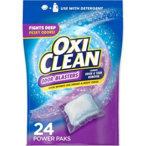 OxiClean Odor Blasters Odor and Stain Remover Laundry Power Paks, 24 Ct(OxiClean Powder)