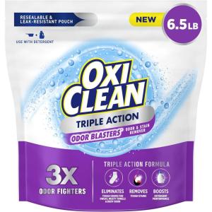 OxiClean Triple Action Odor Blasters, Removes Stains and Eliminates Tough Odors, Stain Remover Powder, Use with Detergent, Color-Safe and Chlorine-Free, 4 Lbs, Pack of 1(104 Ounce (Pack of 1))