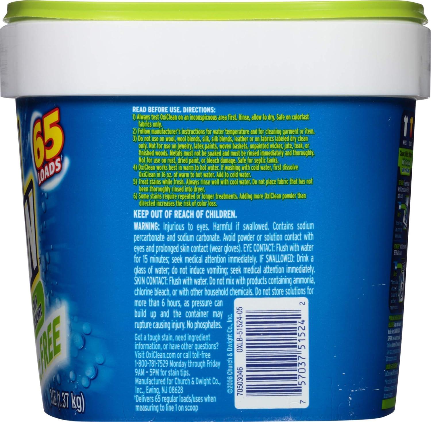 image:imageOxiClean Free Versatile Stain Remover Powder 3 lbUnscented